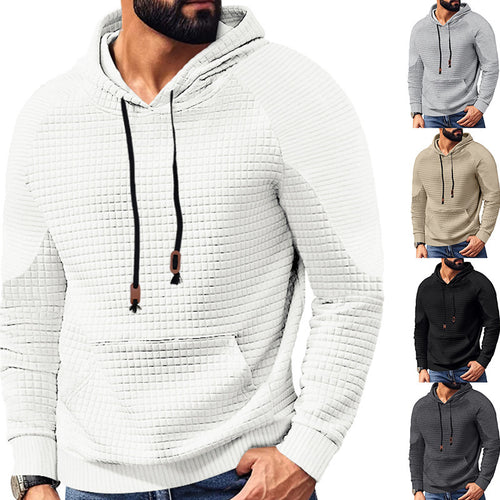 Men's trendy hooded sweatshirt with textured design and kangaroo pocket Amarae