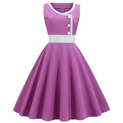 Robe swing femme avec une coupe A-line de haute qualité et des détails de boutons élégants Chic & Stil
