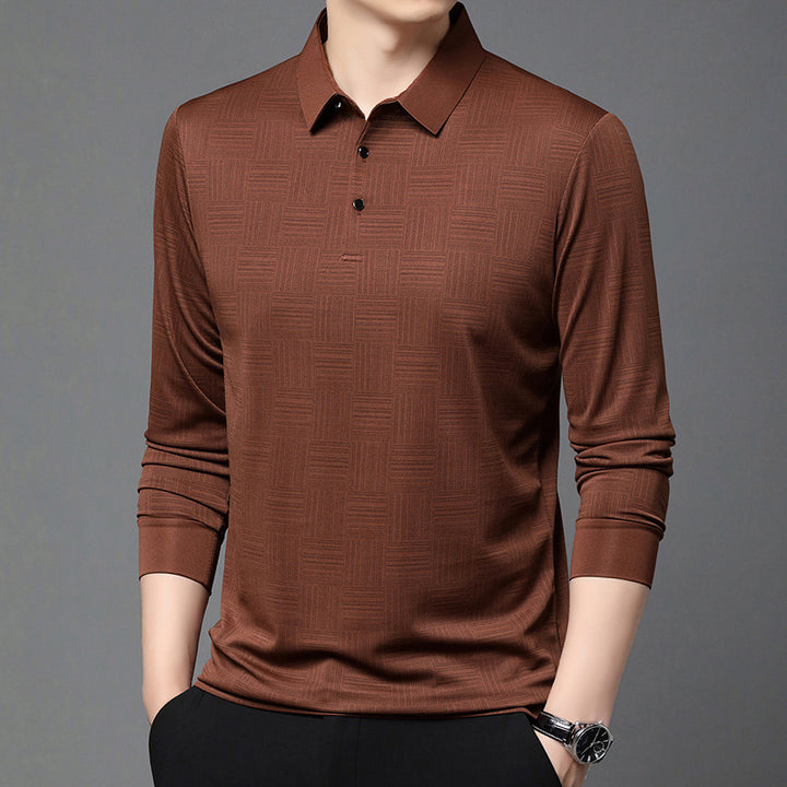 Men's polo shirt with a modern geometric pattern and a breathable structure Lune London