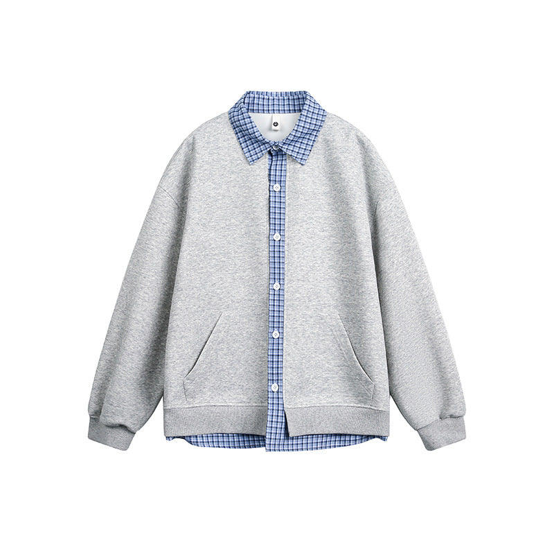 Ladies Oversized Casual Hoodie with Chic Shirt Collar