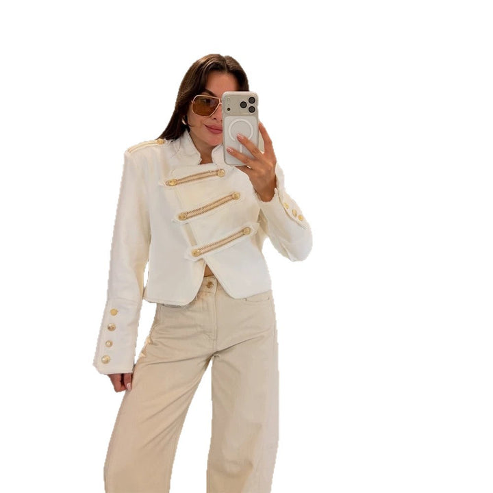 Women's short jacket in military look with decorative cord detailing and tailored fit Amarae