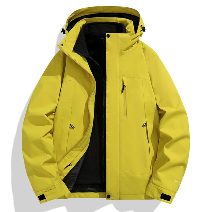 Men's Waterproof Softshell Rain Jacket with Fleece Lining and Adjustable Hood Amarae