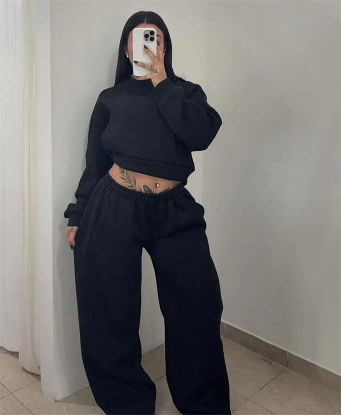 Casual crop sweatshirt set for women Heidi Mode
