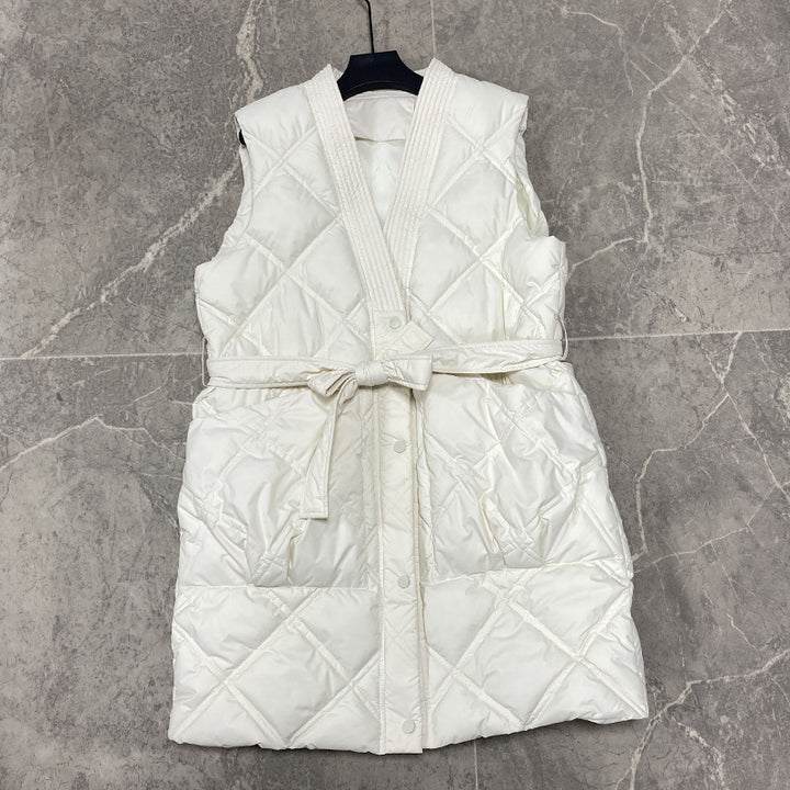 Quilted jackets for women with belt and high collar Lune London