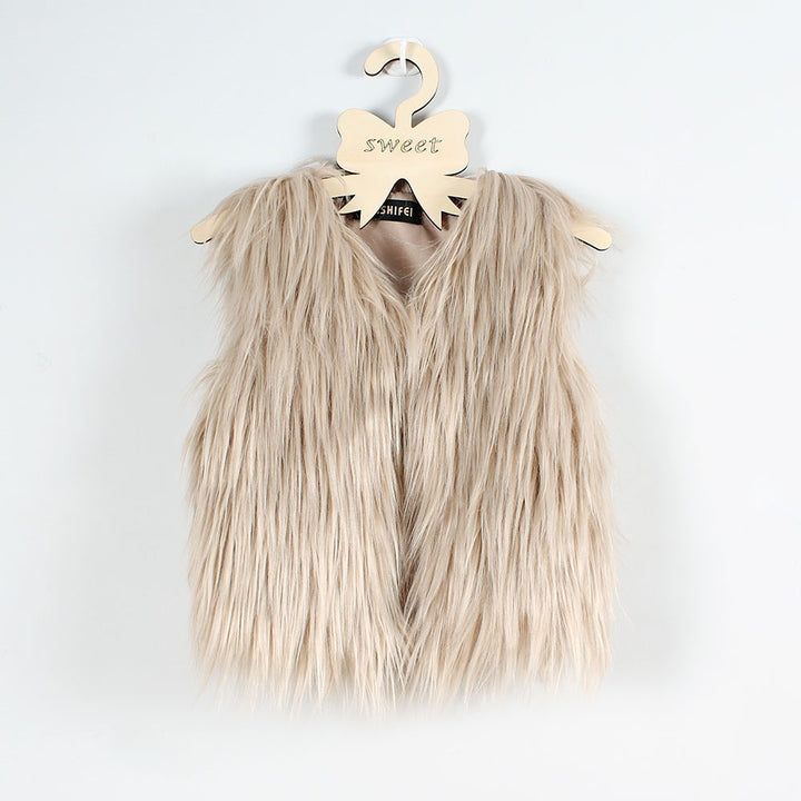 Ladies Faux Fur Soft Gilet with Stand-up Collar Lune London