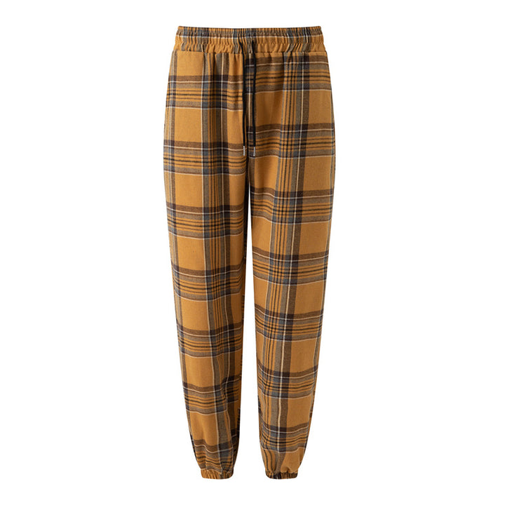 Comfortable flannel pants for men with practical side pockets and elastic waist Lune London