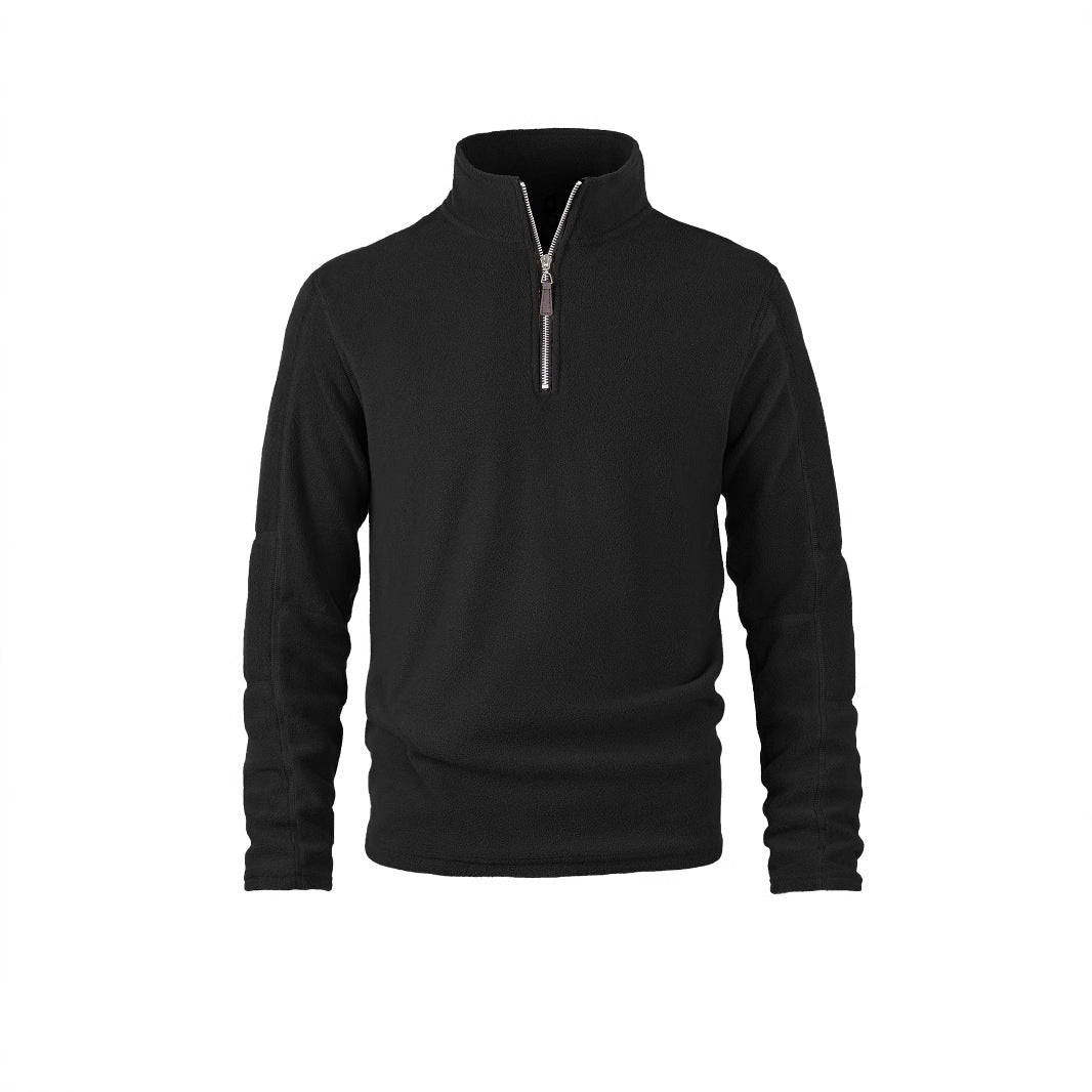 Fleece pullover for men with a high collar and practical zip details Lune London