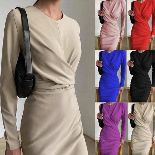 Fitted wrap dress for women with long sleeves and elegant cut Amarae
