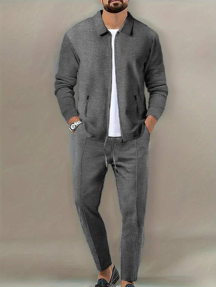 Men's Leisure Suit with Modern Structured Design and Practical Pockets Amarae