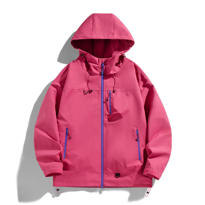 Men's waterproof outdoor jacket with adjustable hood and practical zip pockets Lune London