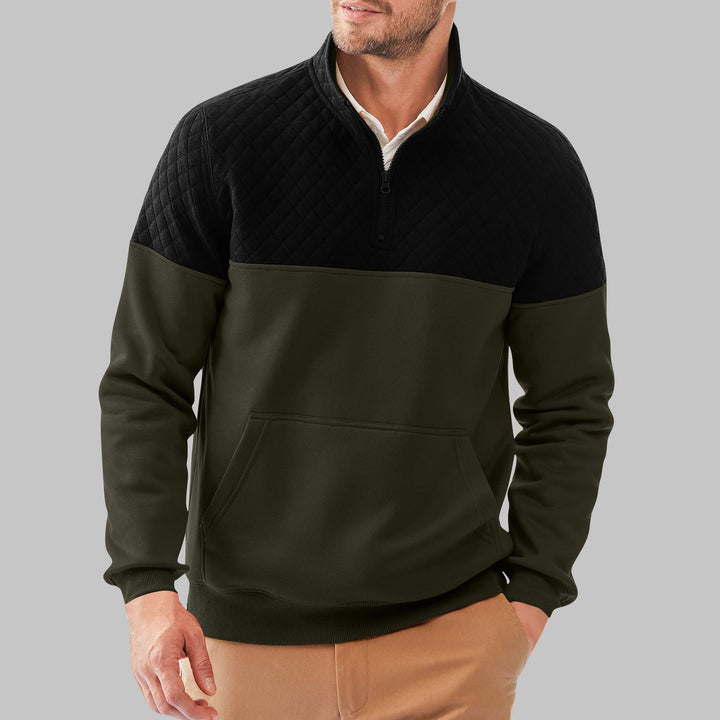 Sporty sweater for men with high collar and pockets Lune London