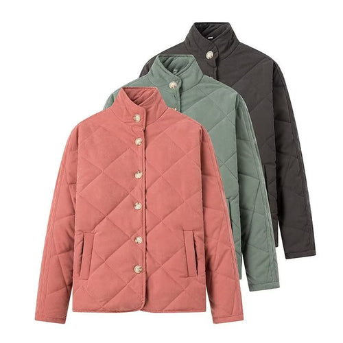 Veste matelassée pour femmes avec col montant à la mode et poches pratiques Chic & Stil