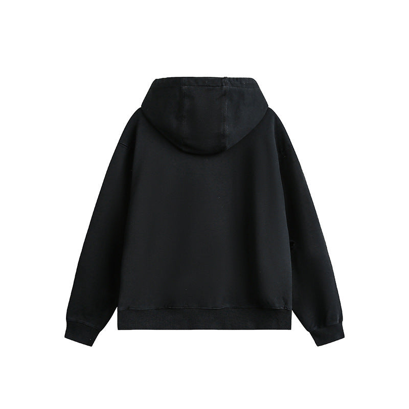 Unisex Oversize Hoodie with Distressed Details, Kangaroo Pocket and Ribbed Cuffs Amarae
