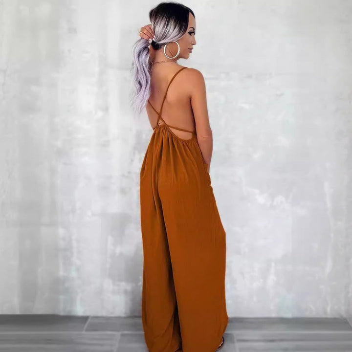 Ladies backless wide-leg jumpsuit Lune London