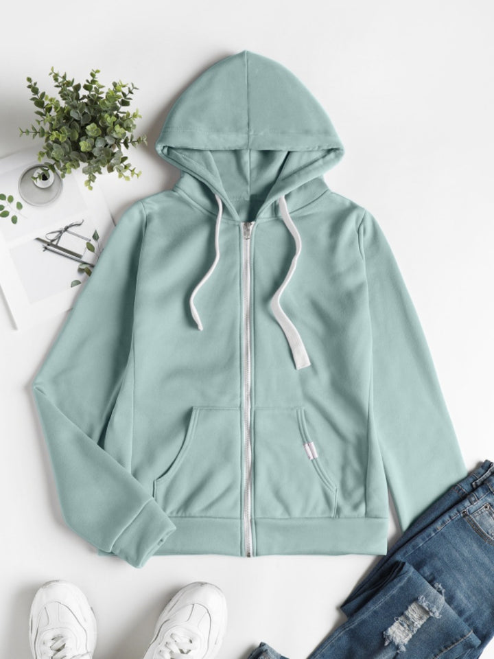 Women's zip-up hoodie fitted sweatshirt made from cotton blend Amarae