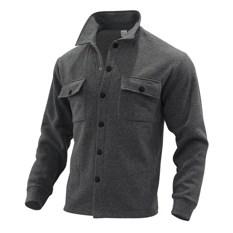 Casual shirt jacket for men with practical pockets and modern high collar Lune London