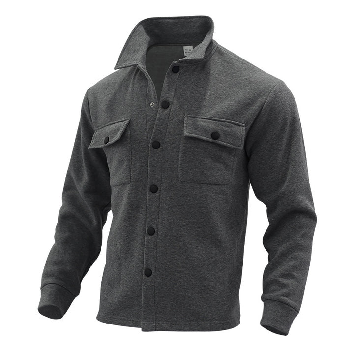 Casual shirt jacket for men with practical pockets and modern high collar Lune London