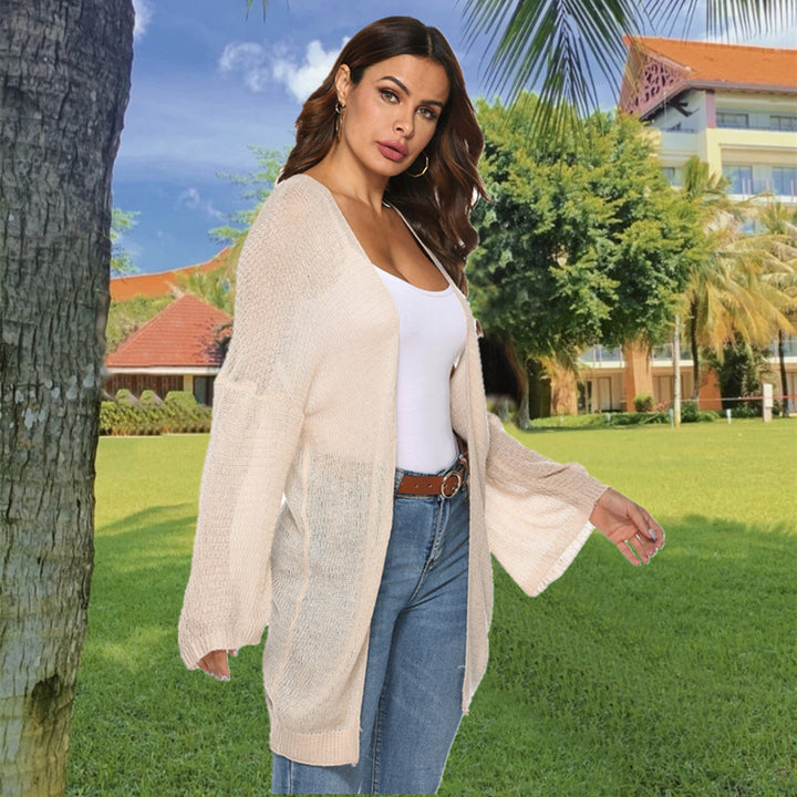 Ladies lightweight knit cardigan with open sides and wide sleeves Lune London