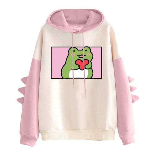 Ladies Hoodie with friendly frog design Chic & Stil