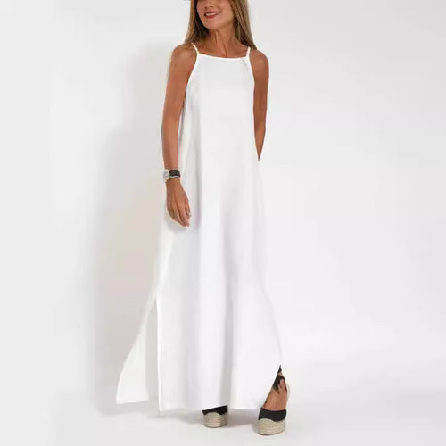 Elegant maxi dress for women with thin straps and a flowing hem Amarae