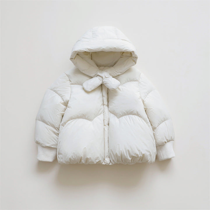 Ladies oversized quilted jacket with hood and high collar Lune London