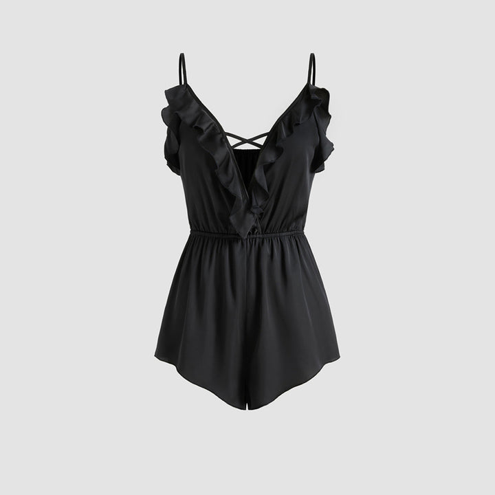Combinaison pour femmes avec volants et décolleté en V profond Chic & Stil