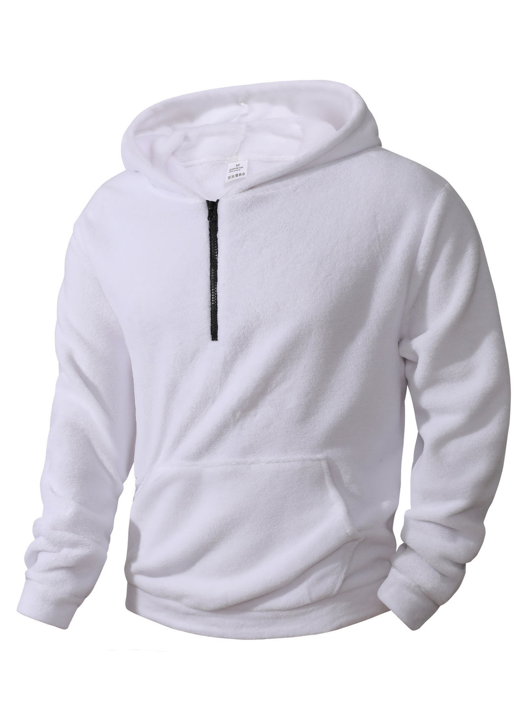 Men's Fleece Hoodie with innovative mid-length zipper Lune London