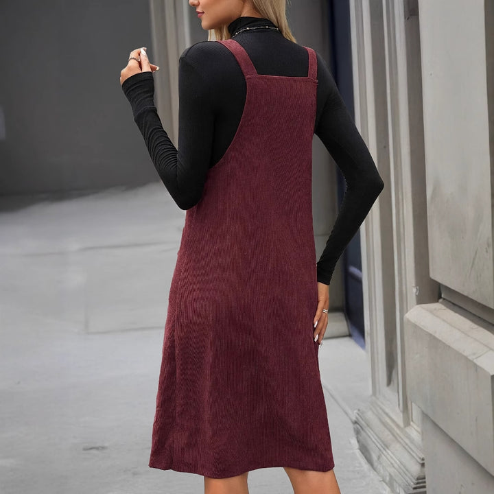 Breathable dungaree dress for women in a modern casual style Lune London