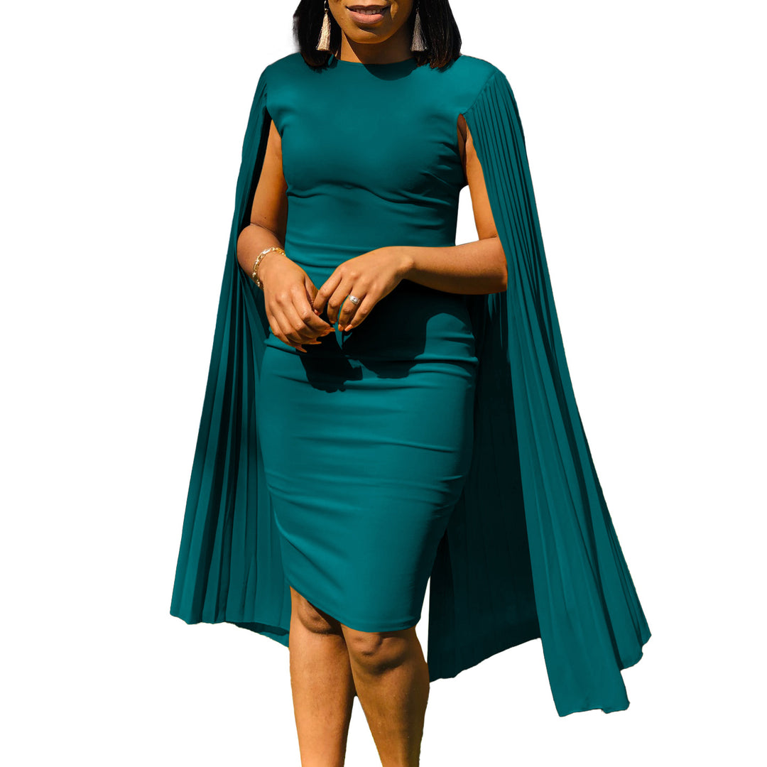 Women Elegant dress with refined pleated sleeves and a fitted cut Lune London