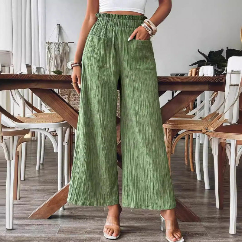 Airy palazzo pants for women with elastic waistband and large pockets Lune London