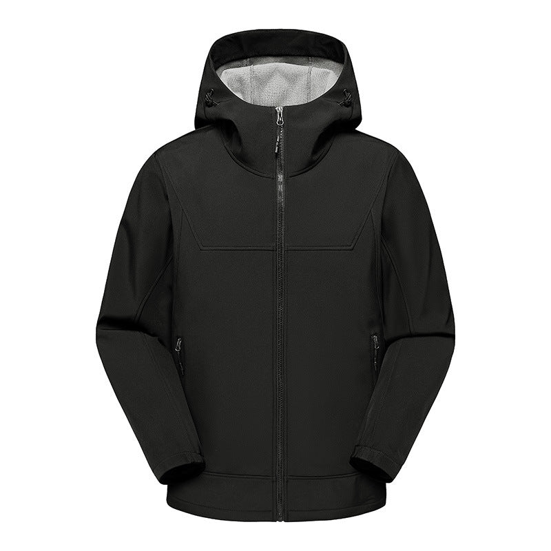 Multifunctional technical jacket for men with adjustable hood and water-repellent material Lune London