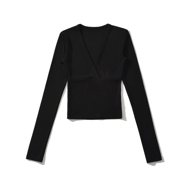 Women's wrap shirt with V-neck and fitted dividing seam Amarae
