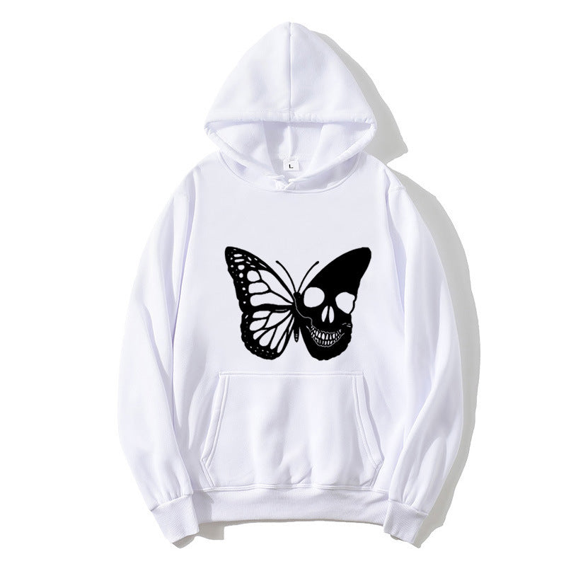 Women's hooded sweatshirt with creative butterfly skeleton design Chic & Stil