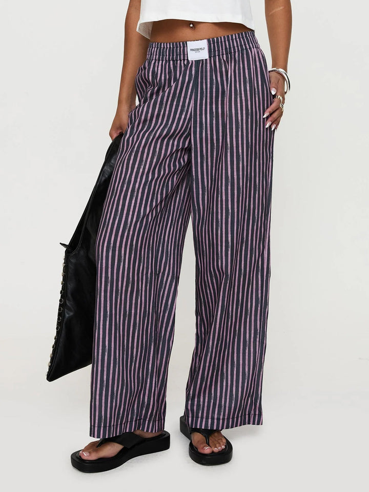 Pantalons rayés amples pour femmes Chic & Stil