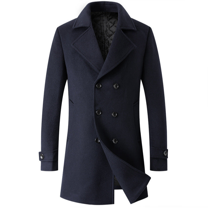 Elegant reversible coat for men with double-breasted buttons and hidden belt Amarae