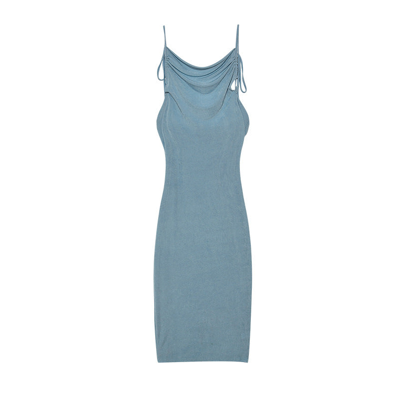 Fitted dress with ruffles for women with adjustable straps Lune London