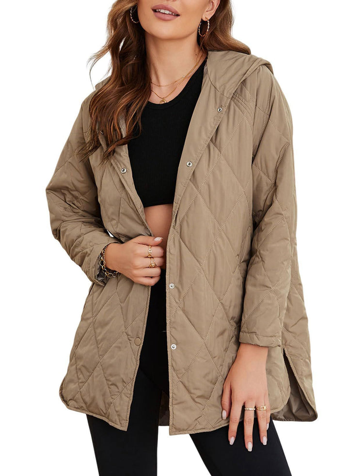 Lune London Women’s Quilted Winter Jacket with Hood