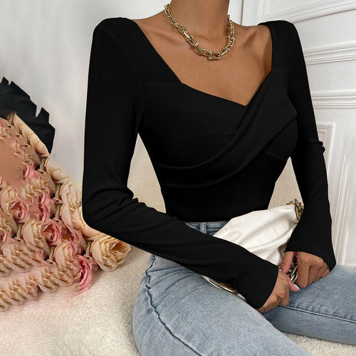 Body à manches longues pour femme avec design enveloppant décoratif Chic & Stil