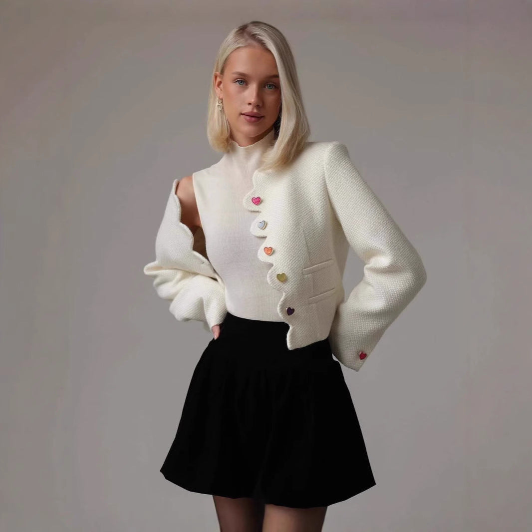 Fitted jacket for women with a unique button design Lune London