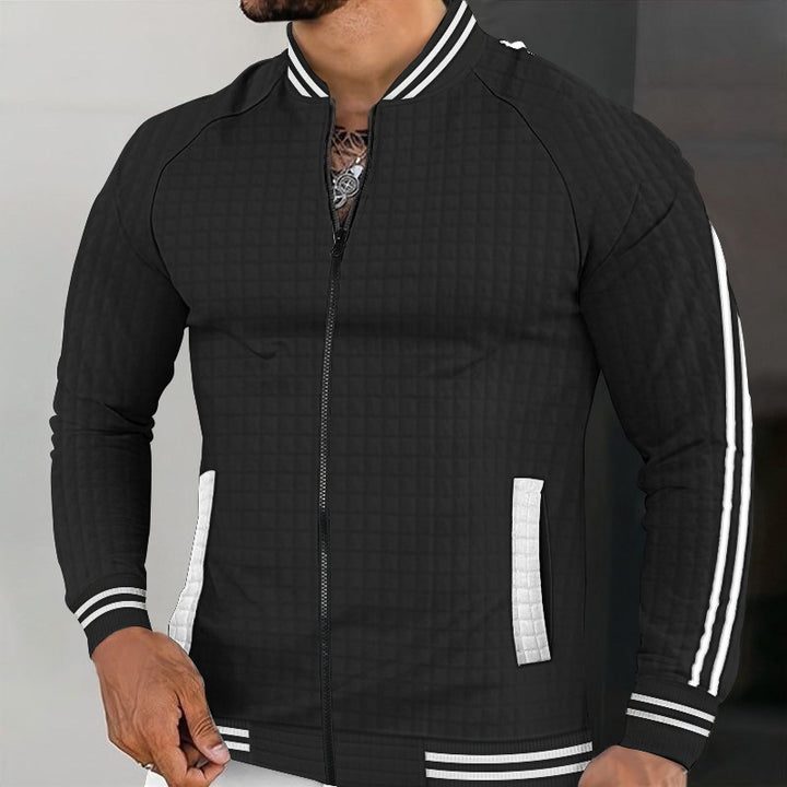 Veste matelassée sportive pour hommes avec un design structuré et des poches zippées latérales Lune London