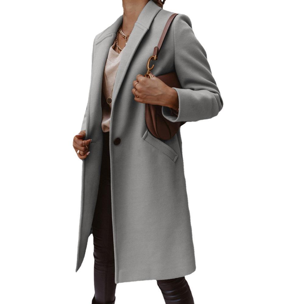 Ladies elegant oversized jacket with simple designs and practical pockets Amarae