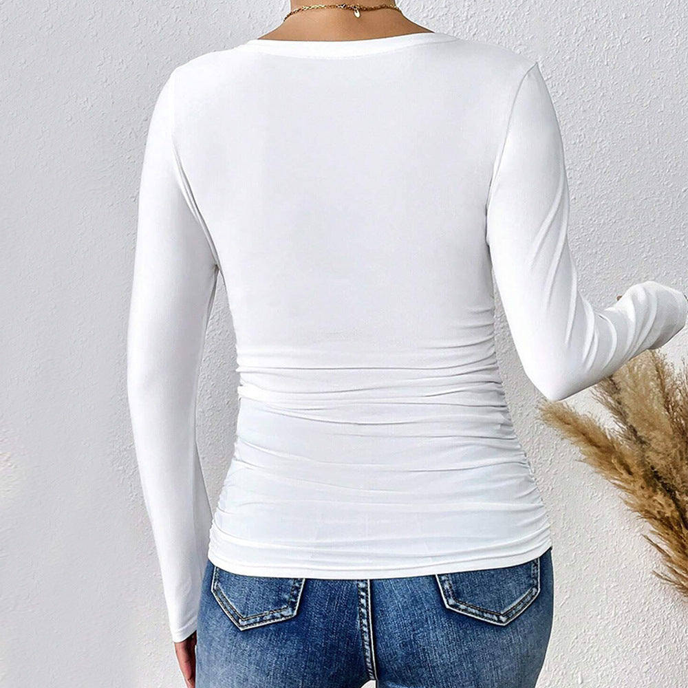 Body long à manches longues pour femmes avec décolleté en V profond et design flatteur pour la silhouette Chic & Stil