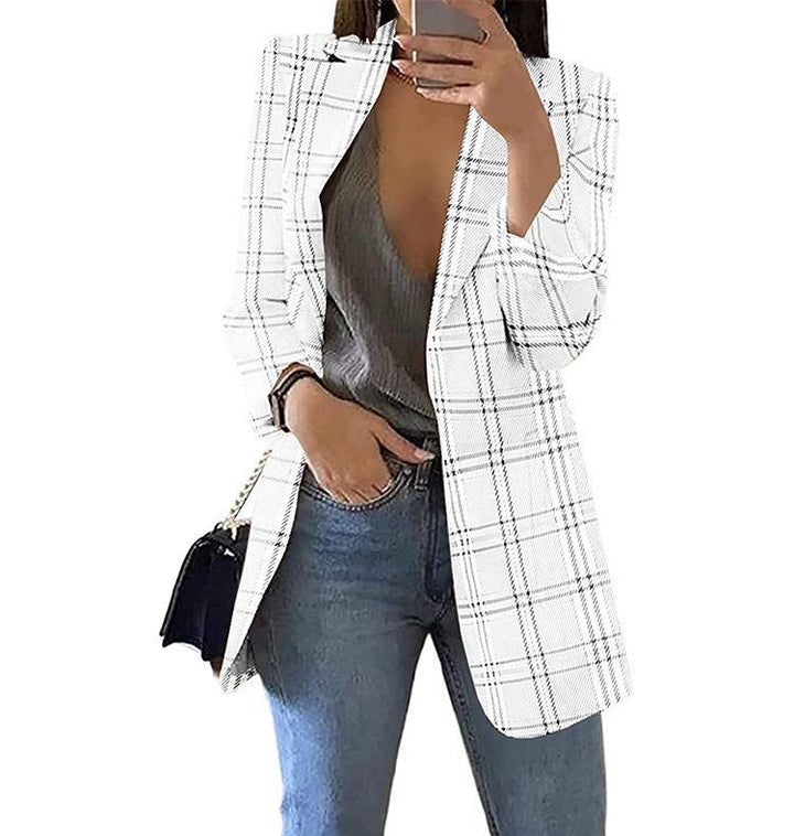 Plaid jacket for women with a modern cut and elegant details Lune London