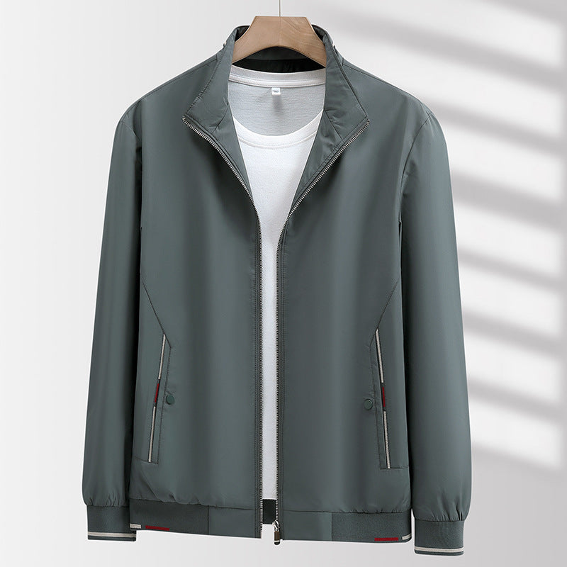 Men's Light Urban Windbreaker with Stand-Up Collar, Two-Way Zip and Zip Pockets Amarae