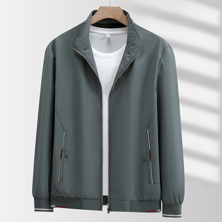 Men's Light Urban Windbreaker with Stand-Up Collar, Two-Way Zip and Zip Pockets Amarae