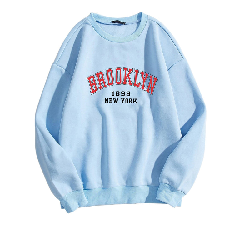 Women's casual oversized sweater with Brooklyn print Chic & Stil
