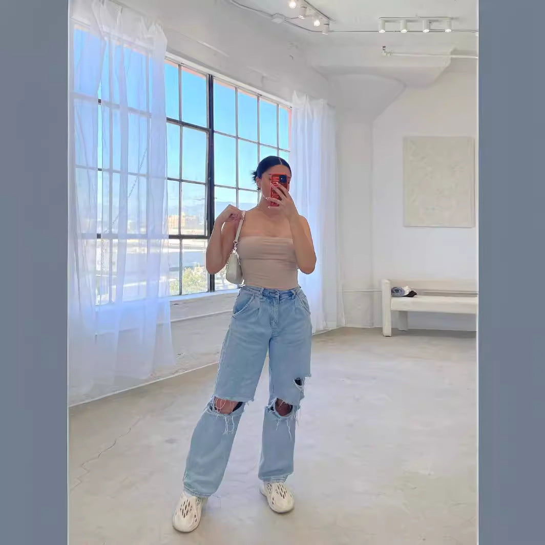 Chic & Stylish Distressed Mom Jeans for Women