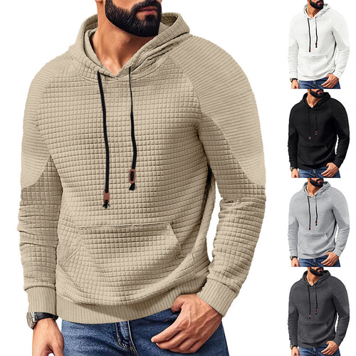 Men's hoodie with textured surface and practical kangaroo pocket Amarae
