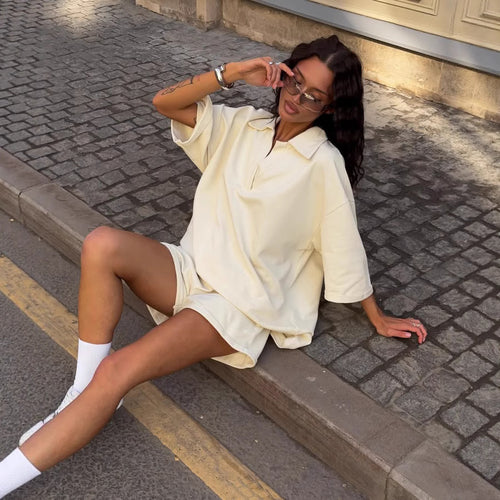 Comfortable polo dress for women with short sleeves and trendy collar Amarae