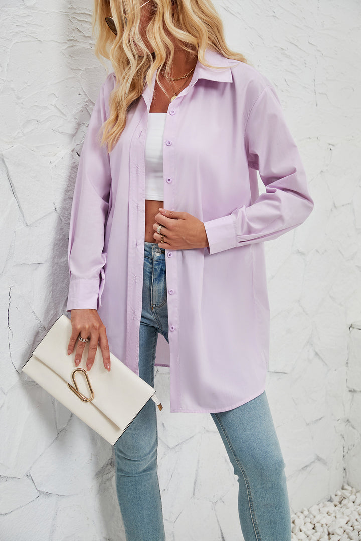 Long blouse with long sleeves for women in oversized style Lune London